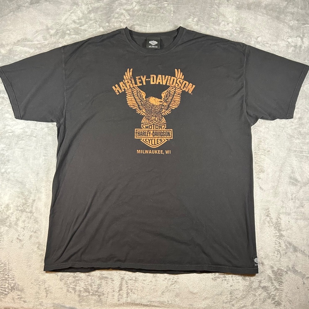 Harley-Davidson Museum Milwaukee WI Eagle Graphic T-Shirt Black Mens 3XL